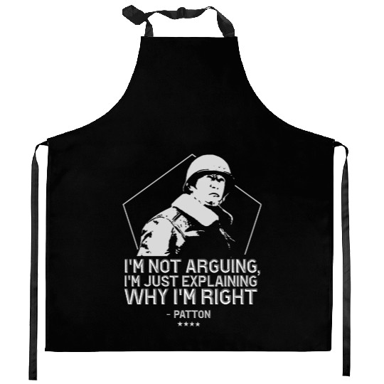 General George Patton | WW2 Inspirational Quote Kitchen Aprons