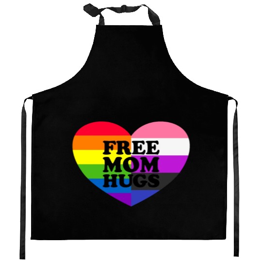 Free Mom Hugs Gay Pride Genderfluid Flag Kitchen Aprons