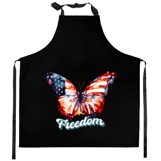 Freedom Butterfly: Celebrating 4th of July Kitchen Aprons