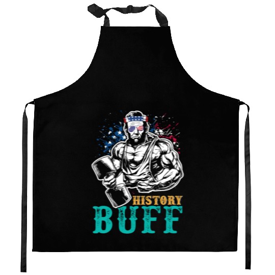 History Buff Independence Day Lincoln Patriot USA Kitchen Aprons