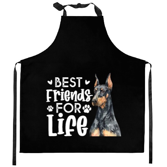 Best Friends For Life Doberman Pinscher Kitchen Aprons
