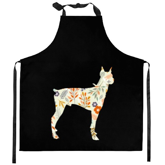 Doberman Flower Kitchen Aprons