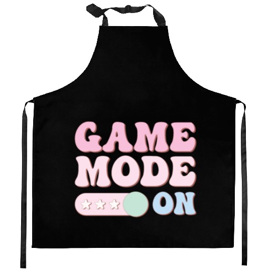 Game Mode On, Happy Game Day Kitchen Aprons