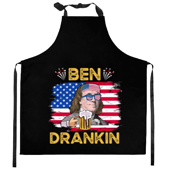 Ben Drankin US President Independence Day Kitchen Aprons