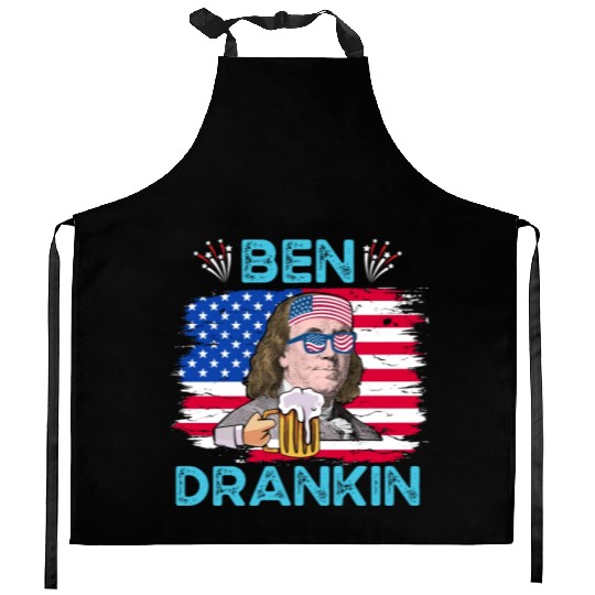 Ben Drankin US President Independence Day Kitchen Aprons