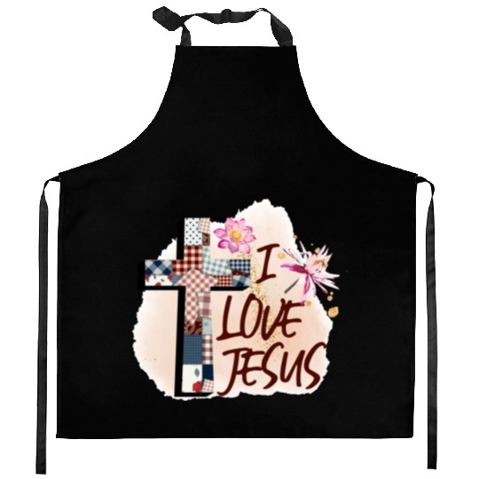 I Love Jesus Kitchen Aprons
