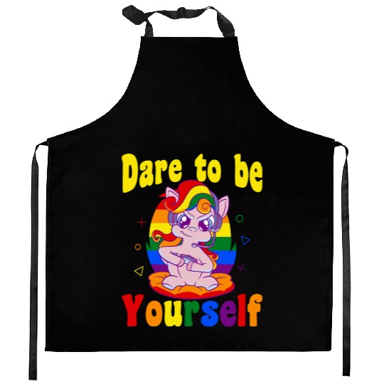 Dare to be Gaymer Lesbian Girl Gamer gift Kitchen Aprons