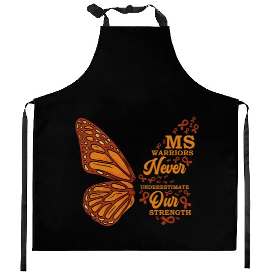 MS Warriors Never Underestimate Our Strength Kitchen Aprons