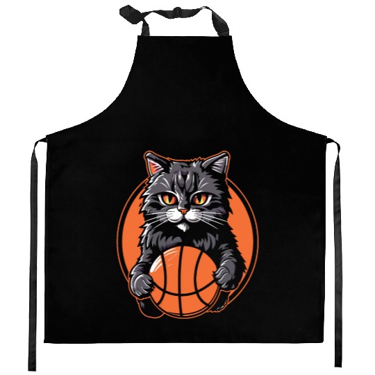 Basketball Cat Basketball Player I Love Basketball Kitchen Aprons