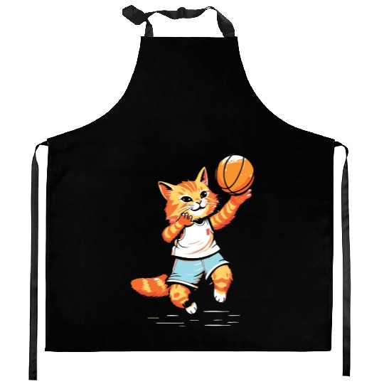 Basketball Cat Basketball Player I Love Basketball Kitchen Aprons