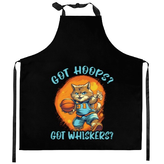 Basketball Cat Basketball Player I Love Basketball Kitchen Aprons