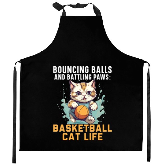 Basketball Cat Basketball Player I Love Basketball Kitchen Aprons