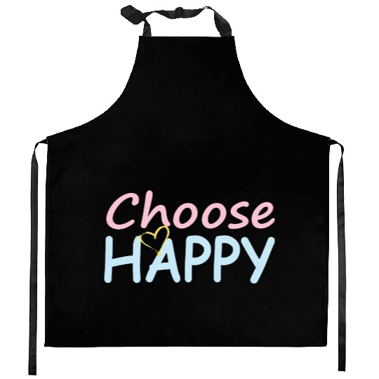 Choose Happy/Cheerful Vibes/Women&Kids Design D83D DE0A D83D DC99 Kitchen Aprons