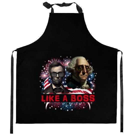 Lincoln & Washington Like a Boss Independence Day Kitchen Aprons