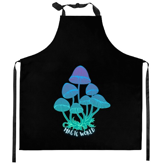 Goblincore mushroom Kitchen Aprons