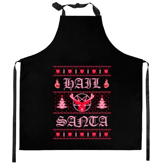 Hail Santa Ugly Pentagram Pastel Goth Kitchen Aprons
