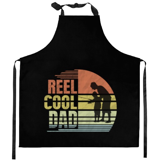Father's Day Fishing Reel Cool Dad Kitchen Aprons