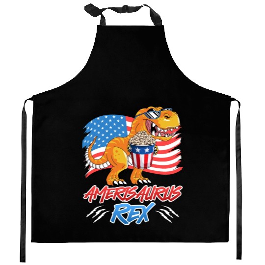 Amerisaurus Rex America Party Independence Day Kitchen Aprons