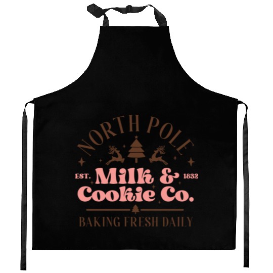 North Pole Milk Cookie Co tumblr green Kitchen Aprons
