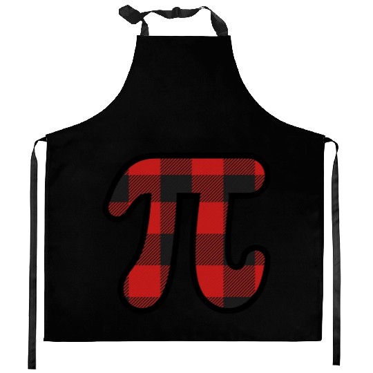 Pi Day Cute Buffalo Plaid Kitchen Aprons