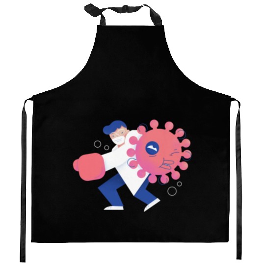 Health Care Professional Beating Coronavirus Kitchen Aprons