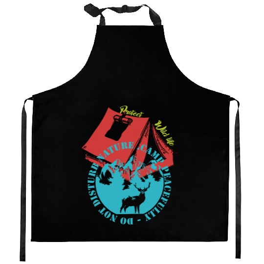Camp Peacefully Do Not Disturb Nature Kitchen Aprons