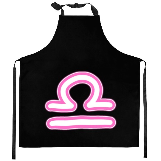 Libra Zodiac Sign Neon Pink Kitchen Aprons