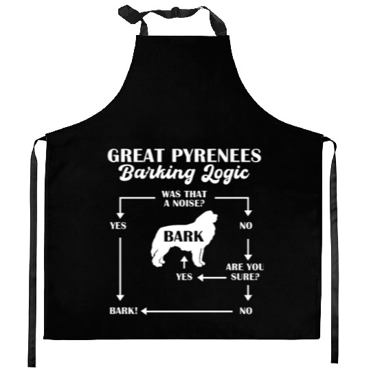 Great Pyrenees Barking Logic Kitchen Aprons