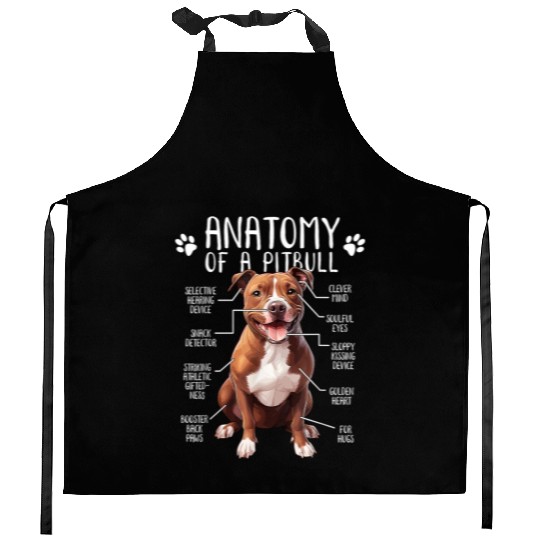 Anatomy Pitbull Dog Cute Pittie Lover PitBul Kitchen Aprons