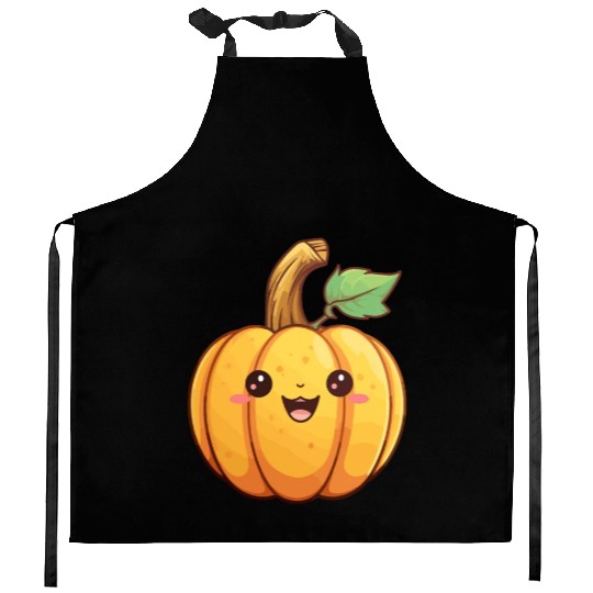 Pumpkin kawaii Kitchen Aprons