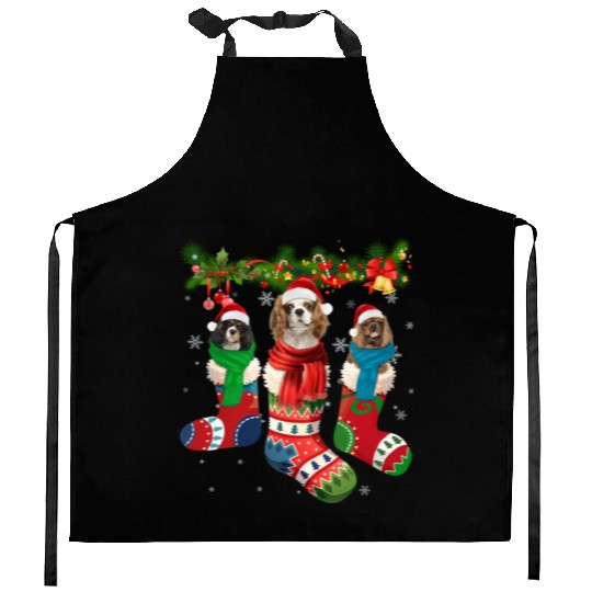 Three Cavalier King Charles Spaniel In Sock Kitchen Aprons