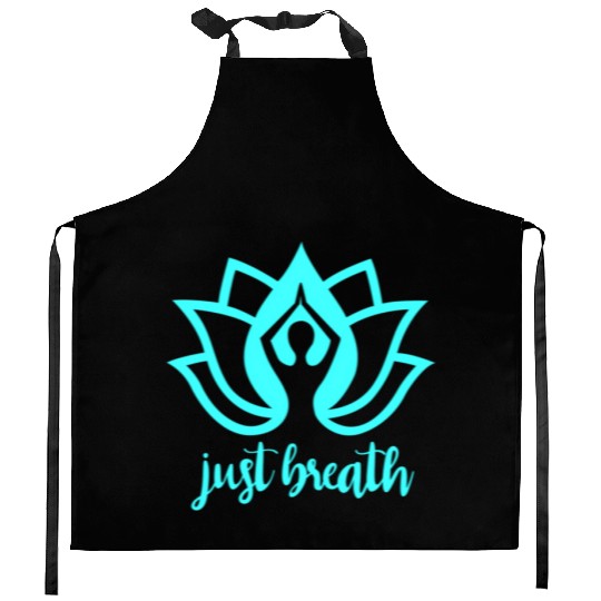 Just Breath Yoga Namaste Zen Lotus Kitchen Aprons