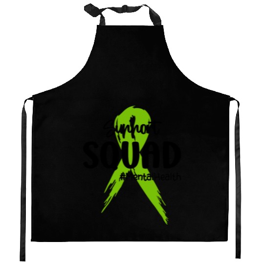 Support Squad Mental Health Awareness Lime Green Kitchen Aprons