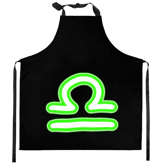 Libra Zodiac Sign Neon Green Kitchen Aprons
