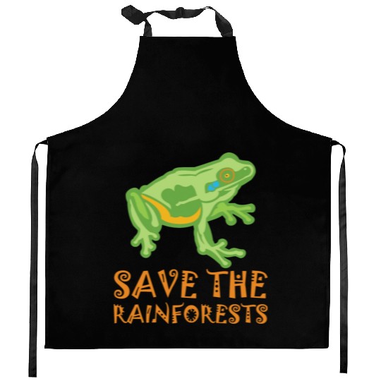 Save The Rainforests Tree Frog Kitchen Aprons