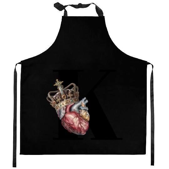 king of hearts Kitchen Aprons