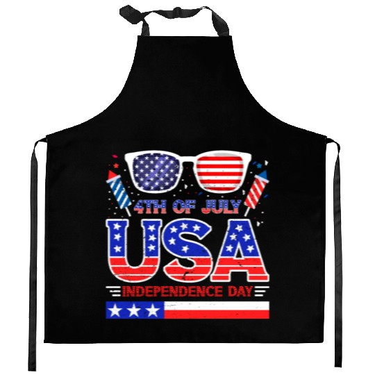4th July USA Independence Day All American Pride Kitchen Aprons