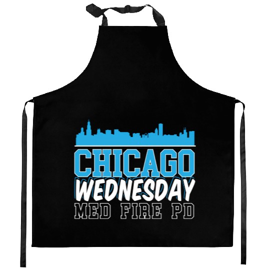 Chicago Wednesday Med Fire Pd Chicago Skyline Kitchen Aprons