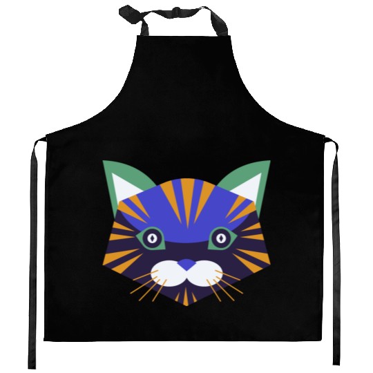 Colorful Cat Face Kitchen Aprons