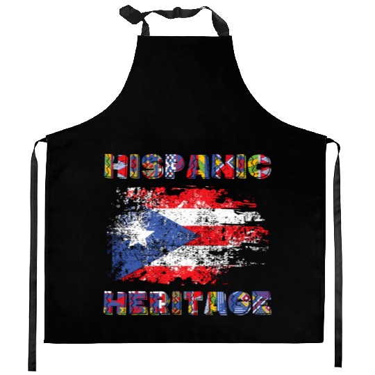 Puerto Rico Hispanic Heritage Month Kitchen Aprons