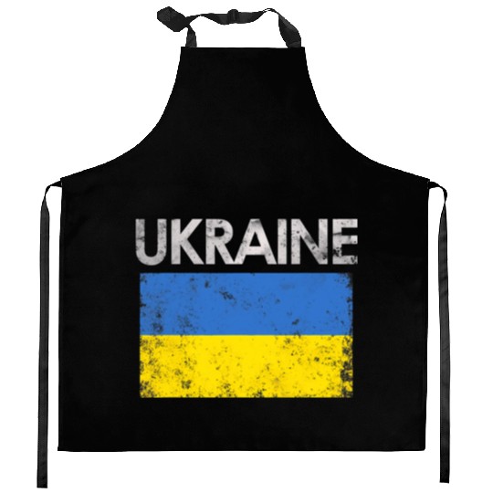 Ukraine Ukrainian Flag Pride Kitchen Aprons