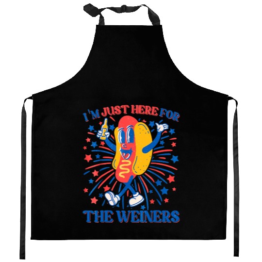 I'm Just Here For The Wieners Kitchen Aprons