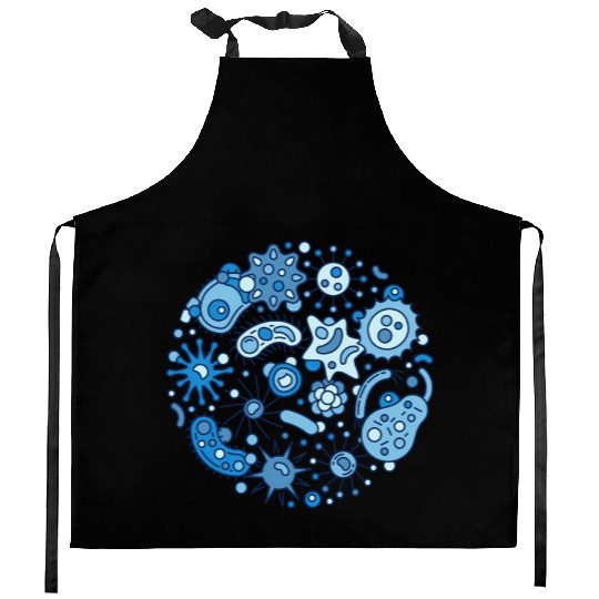 Microbiology Virus And Bacteria Biology And Scienc Kitchen Aprons