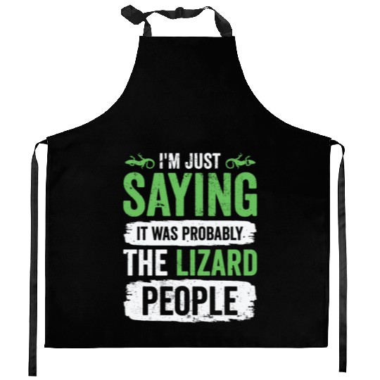 Lizard Reptilian Agenda Conspiracy Theory Kitchen Aprons