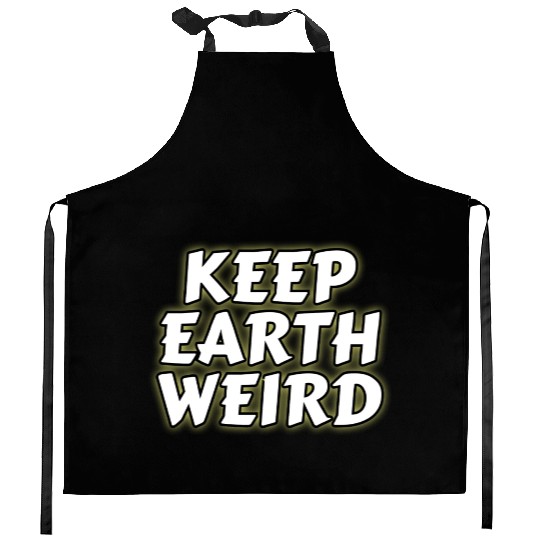 DESIGNKeep Earth Weird solid white humor Copy Kitchen Aprons