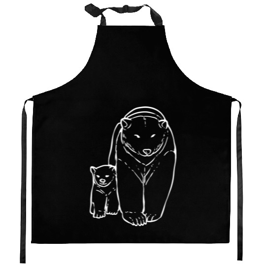 Polar Bear and Cub Pet Lover Gift Kitchen Aprons