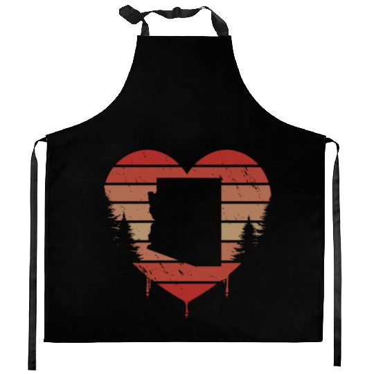 Cute Red Vintage Heart Phoenix Valentine Day Love Kitchen Aprons