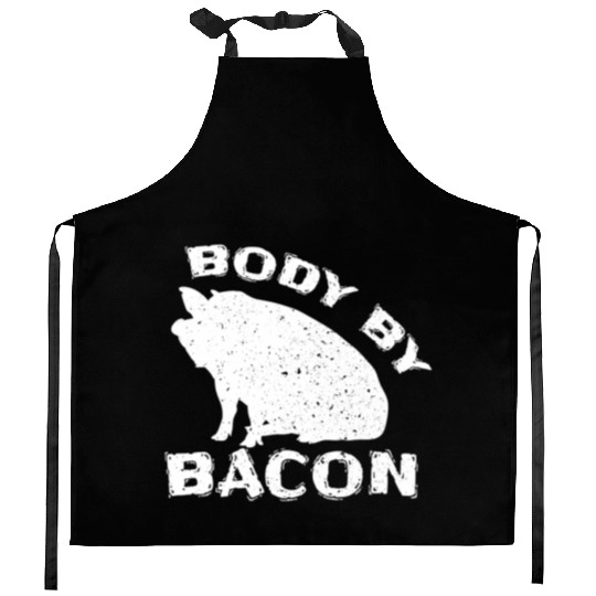 Famer Body By Bacon Pig Bbq Pun Kitchen Aprons