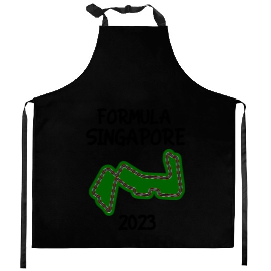 Formula Singapore 2023 Racing Circuit Car Map Kitchen Aprons