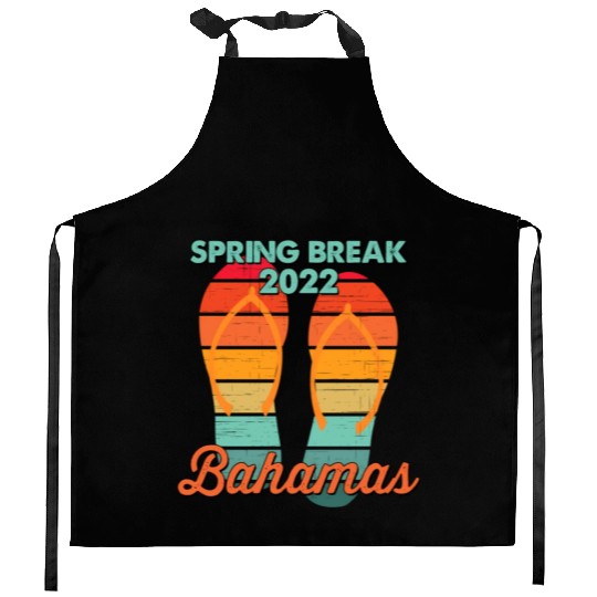 Spring Break Bahamas Beach 2022 Flip Flops Kitchen Aprons